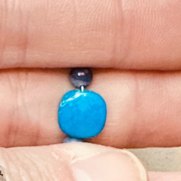 Crackle Quartz & Dyed Howlite Blue Beaded Bracelets vintage - Picture 4 of 12